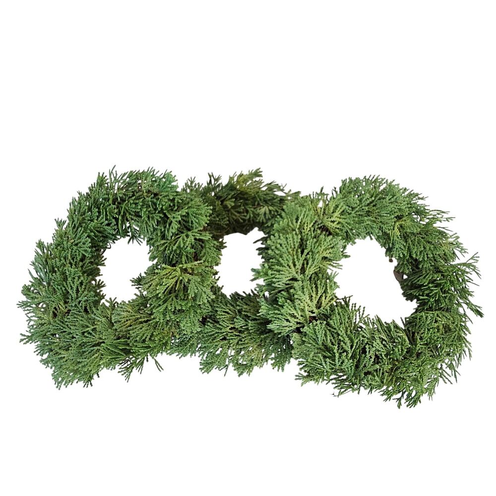 10in Artificial Cedar Wreaths Green Christmas Lot of 3 Barb's Tree Farm